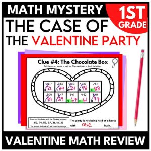 1st Grade Valentine's Day Math Mystery Math Review