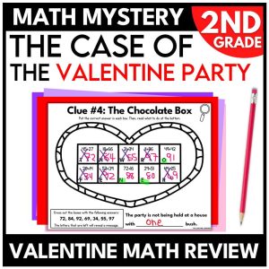 2nd Grade Valentine's Day Math Mystery Math Review