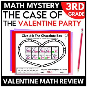 3rd Grade Valentine's Day Math Mystery Math Review
