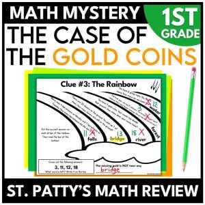 1st Grade St. Patrick's Day Math Mystery Math Review