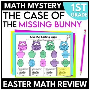 1st Grade Easter Math Mystery Math Review