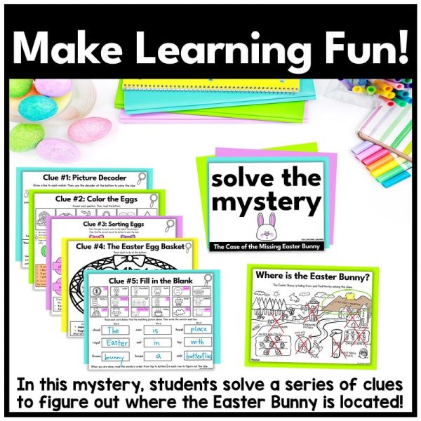 1st Grade Easter Math Mystery Math Review - Image 2
