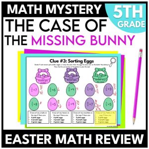 5th Grade Easter Math Mystery Math Review
