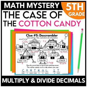 5th Grade Theme Park Math Mystery Multiply & Divide Decimals