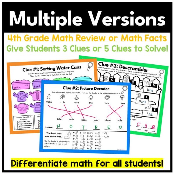 4th Grade Spring Math Mystery Math Review - Image 3