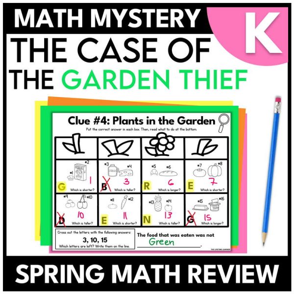 Kindergarten Spring Math Mystery Math Review
