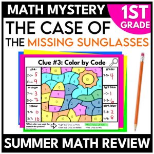 1st Grade Summer Math Mystery Math Review