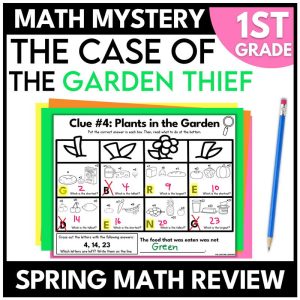 1st Grade Spring Math Mystery Math Review