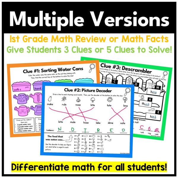 1st Grade Spring Math Mystery Math Review - Image 3