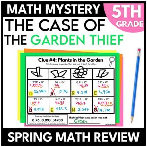 5th Grade Spring Math Mystery Math Review
