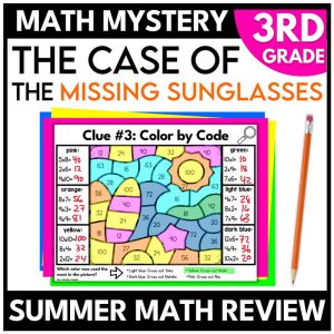 3rd Grade Summer Math Mystery Math Review