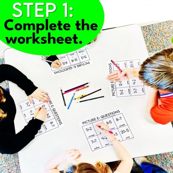 Camping Team Coloring Addition Subtraction Math Fact Fluency - Image 2