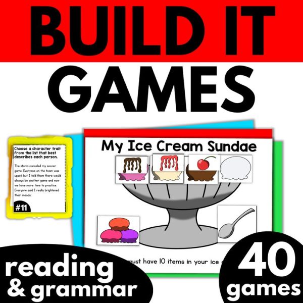 Build It 3rd 4th 5th Grade Reading and Grammar Card Games