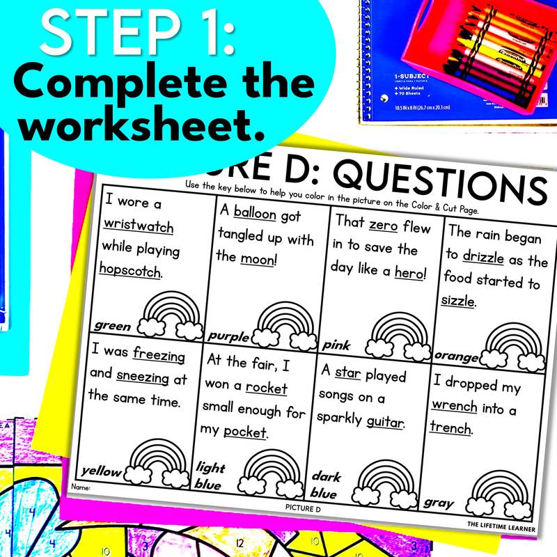 2nd Grade Spring Phonics Review Team Coloring Activity The Lifetime