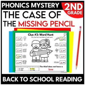 2nd Grade Back to School Mystery Phonics Review