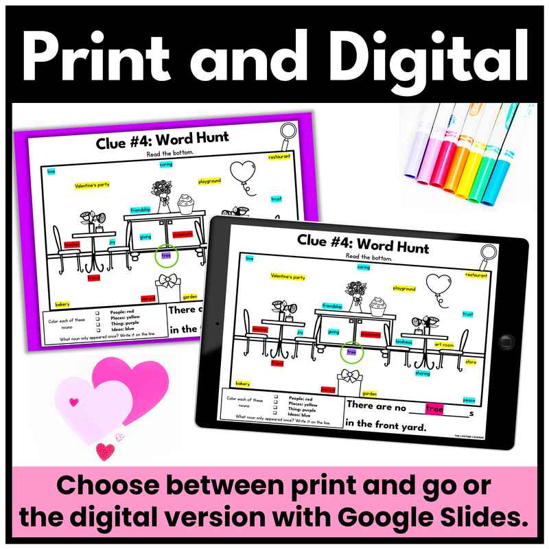 Parts of Speech Valentine's Day Grammar Mystery - The Lifetime Learner