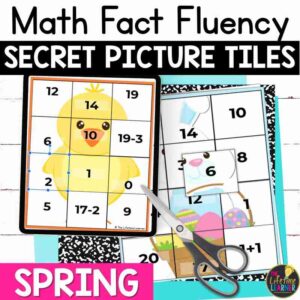 Spring Math Mystery Pictures Fact Fluency Practice