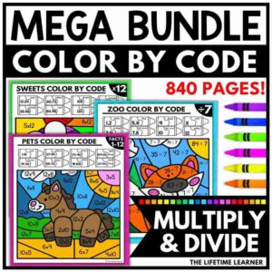 Multiplication and Division Math Coloring Pages Bundle