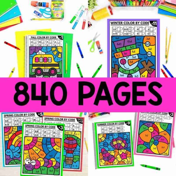 Multiplication and Division Math Coloring Pages Bundle - Image 3