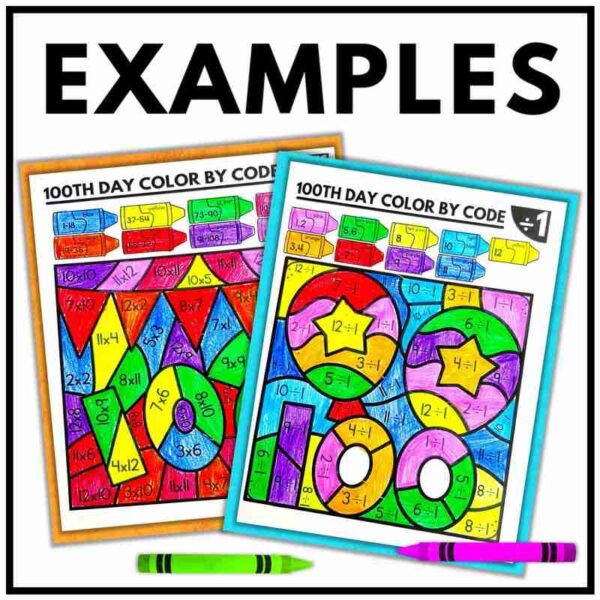 100th Day of School Math Coloring Pages - Image 3